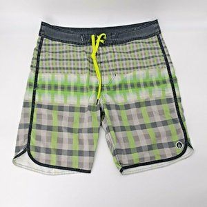 Volcom Board Short Men 32" to 34" Scallaid Unlined Trunks Beach Surf Aged Fabric